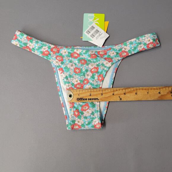 Agua Doce Brazilin Cheeky Bikini Swimsuit Womens M Blue Floral Underwire Padded - Picture 10 of 16